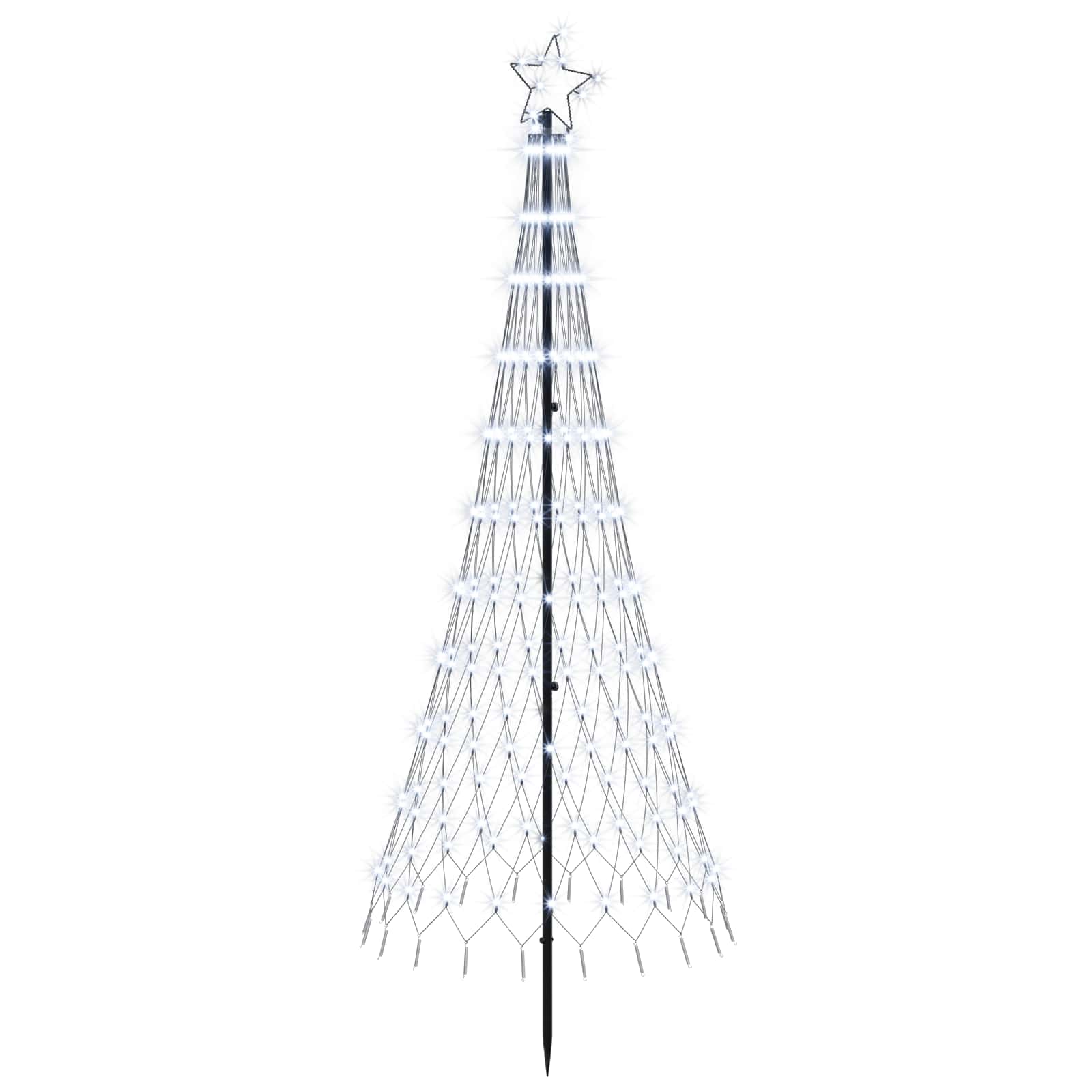 Led-weihnachtsbaum 180 Cm 230 Leds Kaltes Weiß Eisen Schwarz Vidaxl