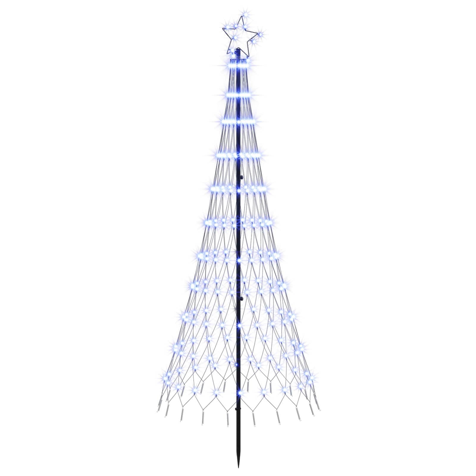 Led-weihnachtsbaum 180 Cm 230 Leds Blau Eisen Schwarz Vidaxl