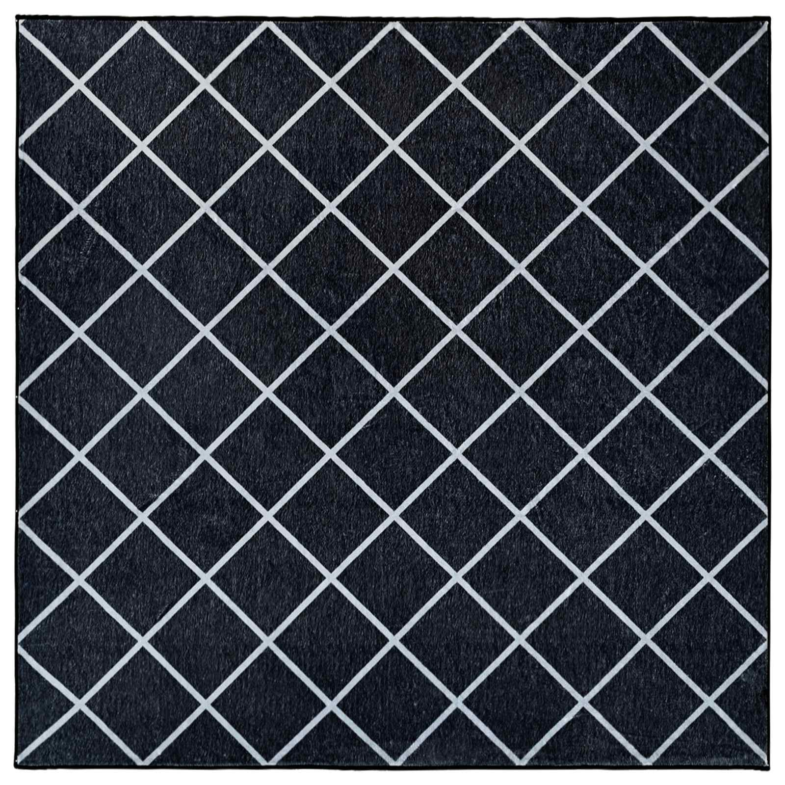 Teppich Oriz Schwarzes Diamantmuster 240 X 240 Cm Vidaxl
