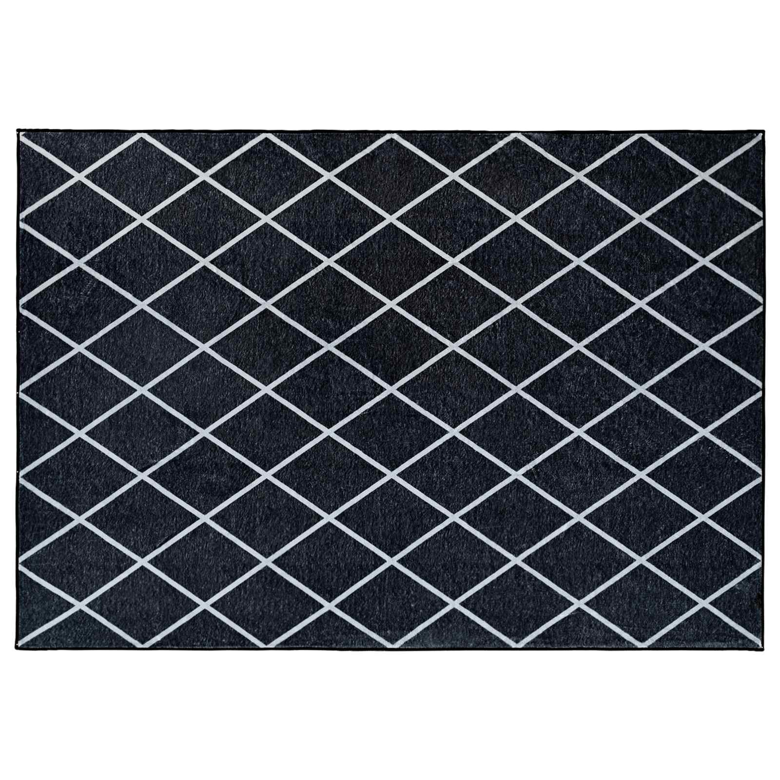 Teppich Oriz Schwarzes Diamantmuster 300 X 400 Cm Vidaxl