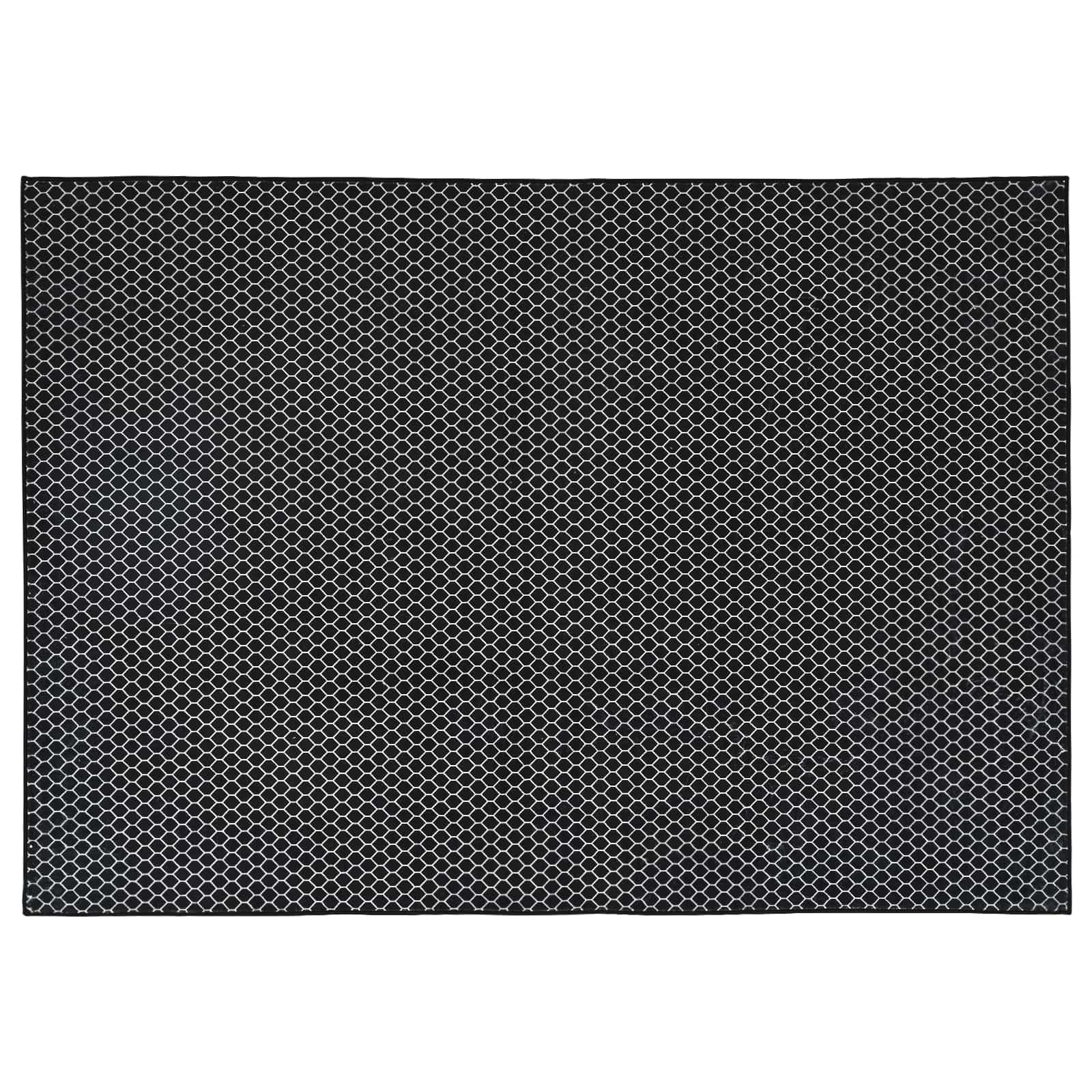 Teppich Oriz Schwarzes Netzmuster 120 X 170 Cm 100% Polyester Vidaxl