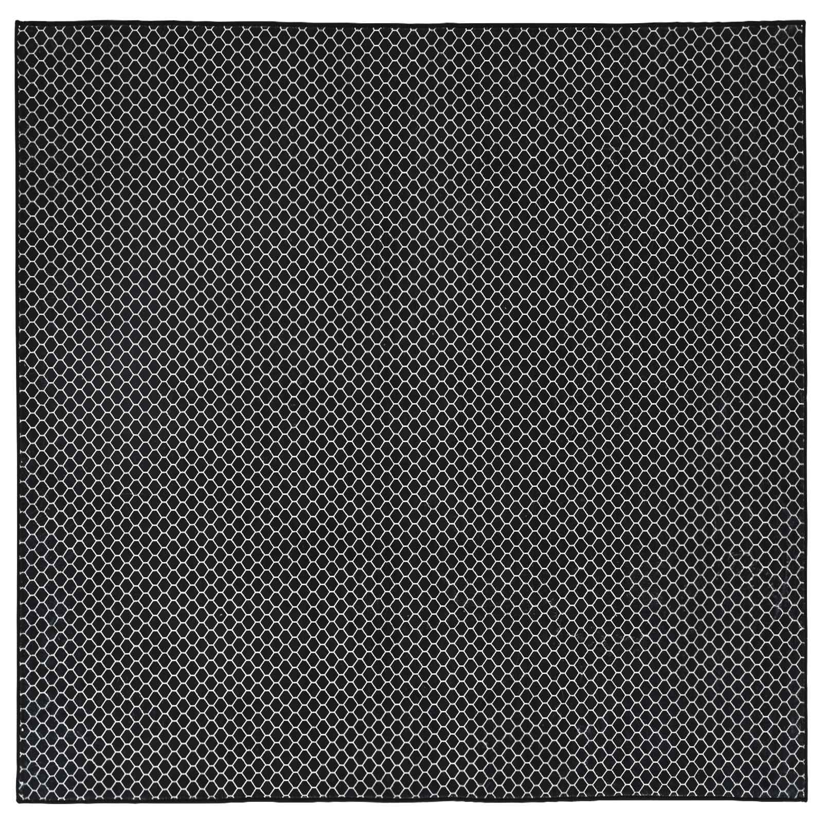 Teppich Oriz Schwarzes Netzmuster 160 X 160 Cm 100% Polyester Vidaxl