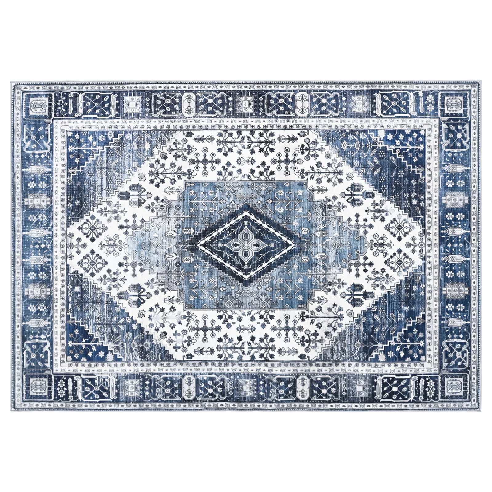 Teppich Oriz Dunkelblau 160 X 230 Cm 100% Polyester Vidaxl