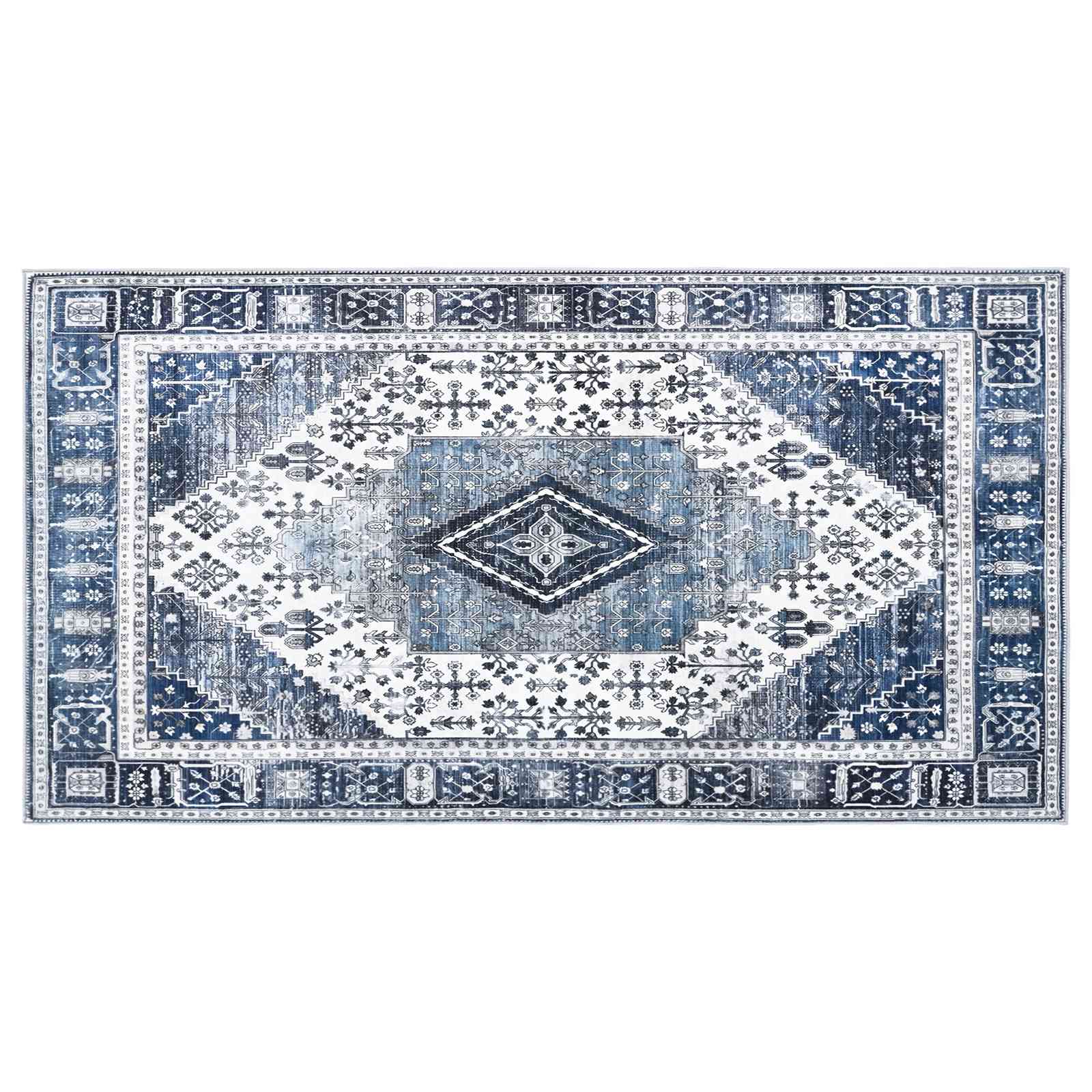 Teppich Oriz Dunkelblau 80 X 150 Cm 100% Polyester Vidaxl