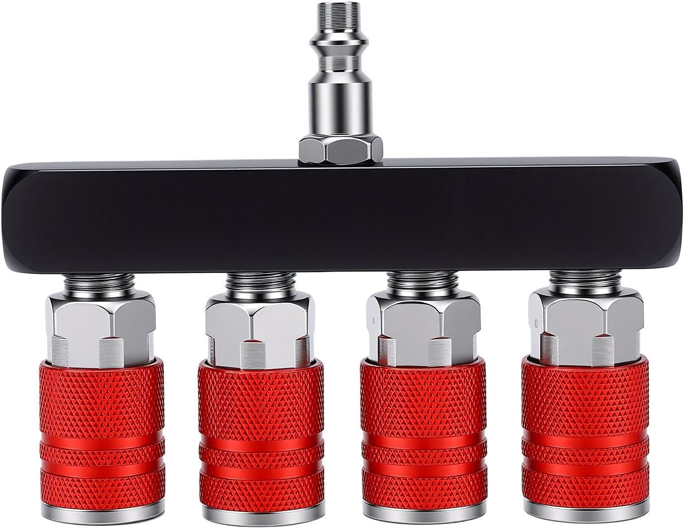 4-wege-druckluftanschluss, 1/4-zoll-npt-gewinde, 150 Psi, Rot