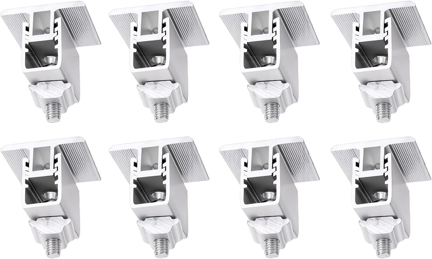 Set Mit 8 Verstellbaren Aluminium-zentralklemmen Für Solarmodule, 30–40 Mm