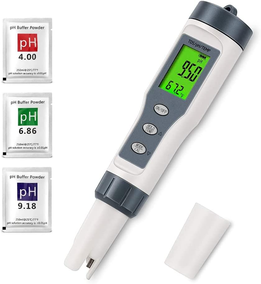 3-in-1 Digitaler Ph-tester Für Wasser, Tds/ph-wert/temperatur, Wassertester Für Trinkwasser, Schwimmbäder, Hydrokultur