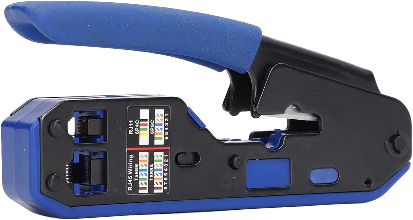 All-in-one-netzwerkkabel-crimpwerkzeug, Rj45-crimpwerkzeug-set Für Cat5, Cat5e Und Cat6, Ethernet-crimpwerkzeug Mit 8p8c-steckern Und Schneid-, Abisolier- Und Crimpfunktionen