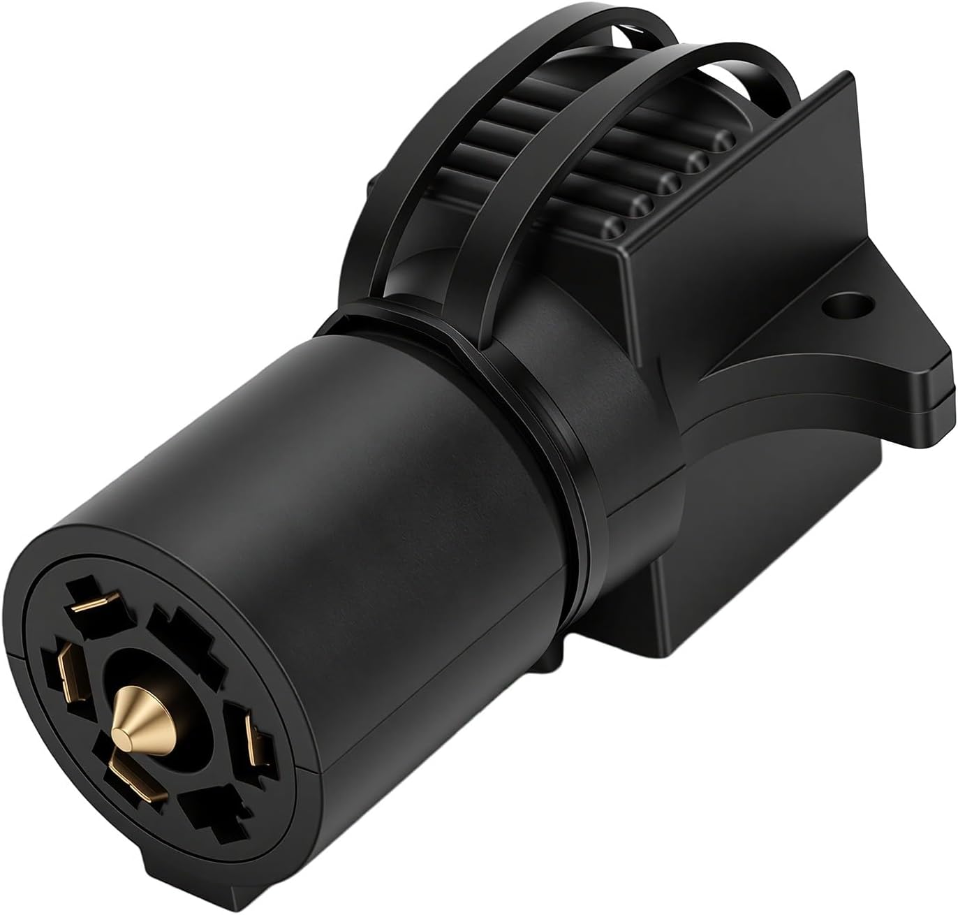 7-poliger Auf 4- Und 5-poligen Anhängerstecker-adapter, 4-poliger Runder Flachstecker-adapter Mit Staubschutzkappen Für Boots-, Wohnmobil- Und Atv-anhänger