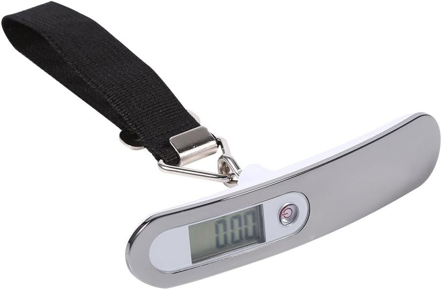 Stück Tragbare Reise-hängegewichtswaage, Hochpräzise Digitale Gepäckwaage Mit Lcd-bildschirm, 50 Kg/10 G (silber)