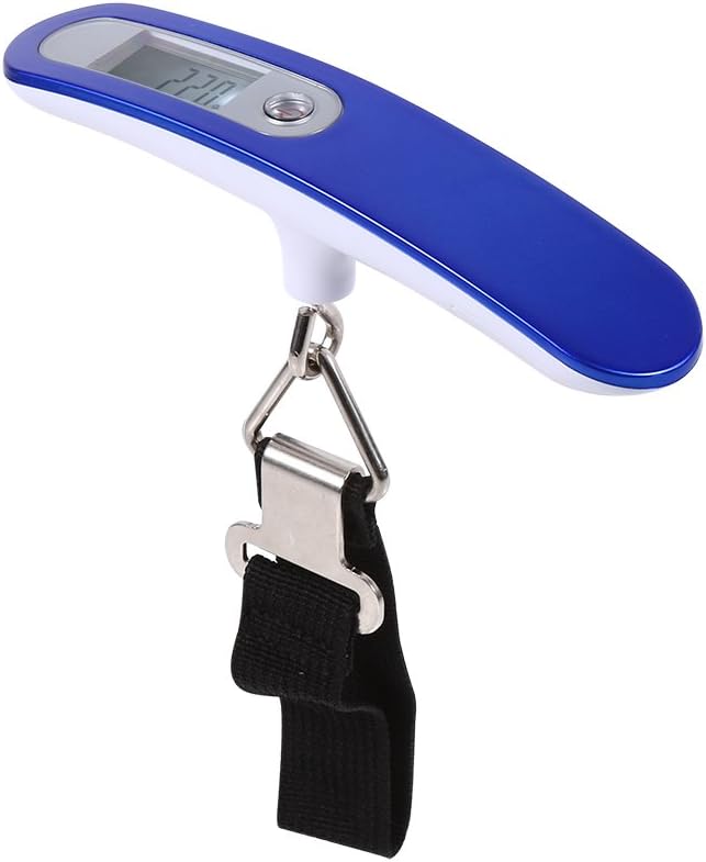 Stück Tragbare Reise-hängegewichtswaage, Hochpräzise Digitale Gepäckwaage Mit Lcd-bildschirm, 50 Kg/10 G (blau)
