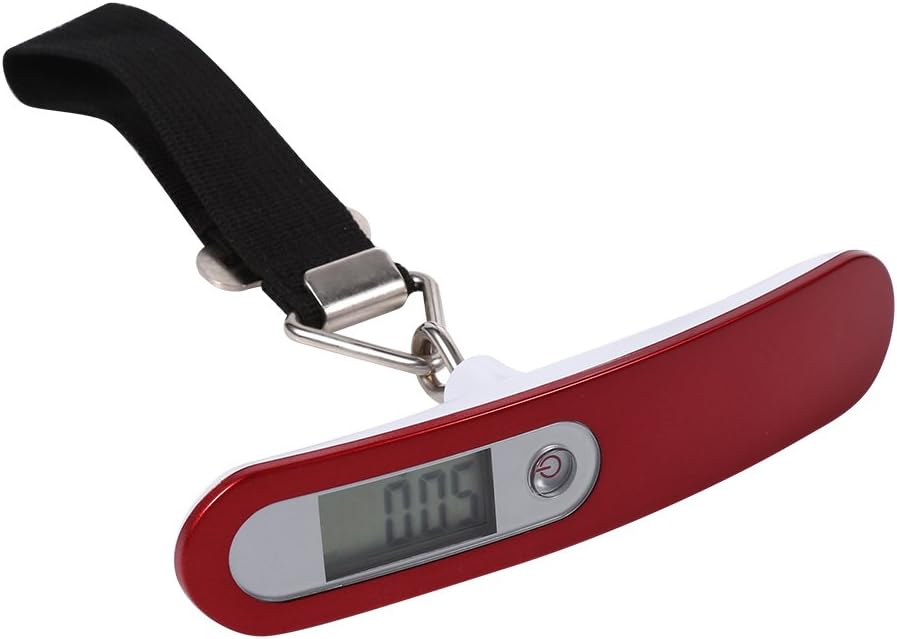 1 Stück Tragbare Reise-hängegewichtswaage, Hochpräzise Digitale Gepäckwaage Mit Lcd-bildschirm, 50 Kg/10 G (rot)