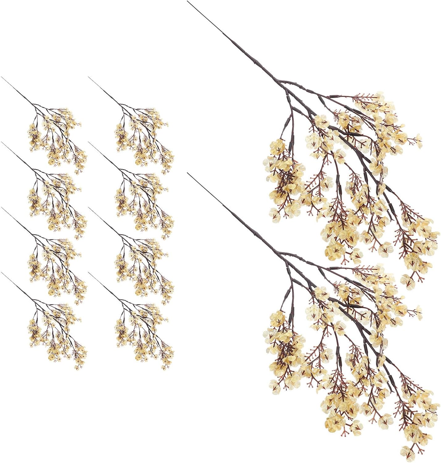 Künstliche Schleierkrautblüten, Massivgold, 12 Stück, Realistisches Aussehen, Material: Eisen Und Kunststoff, Für Hochzeits- Und Tischdekoration Bei Veranstaltungen Und Shows