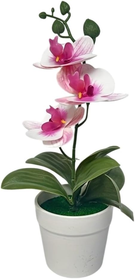 Künstliche Phalaenopsis-orchidee, 25 Cm, Realistischer Kunststoff (lila Herz)