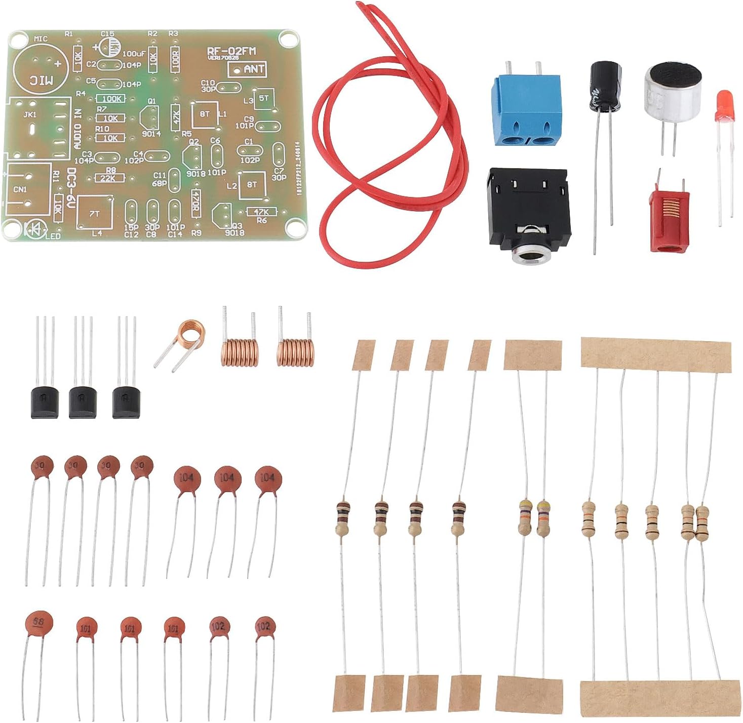 1 Fm-sender-bausatz Zum Selbstbau, 1 Set Drahtloser Mikrofone Mit Geringer Sendeleistung (88–108 Mhz) Und Einer Reichweite Von 5 Bis 50 M, 3–6 V Fm-sendermodul (dc)
