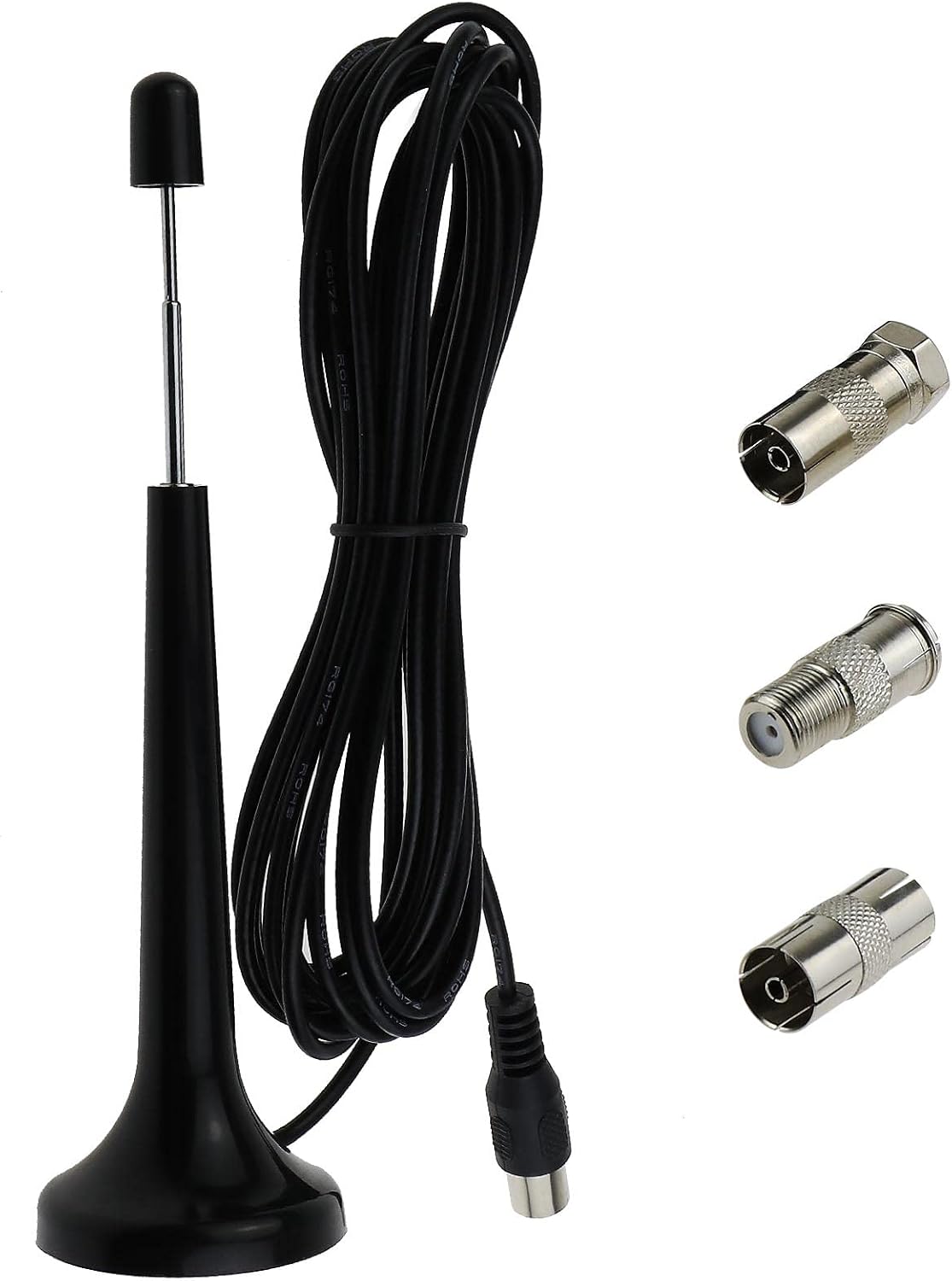 50-ohm-fm-antenne, Dab-digital-autoradioantenne Mit Magnetfuß, 3,5 M Lang, Inklusive 3 Adaptern Für Stereo-verstärker, Heimkinoanlage Und Autoradio