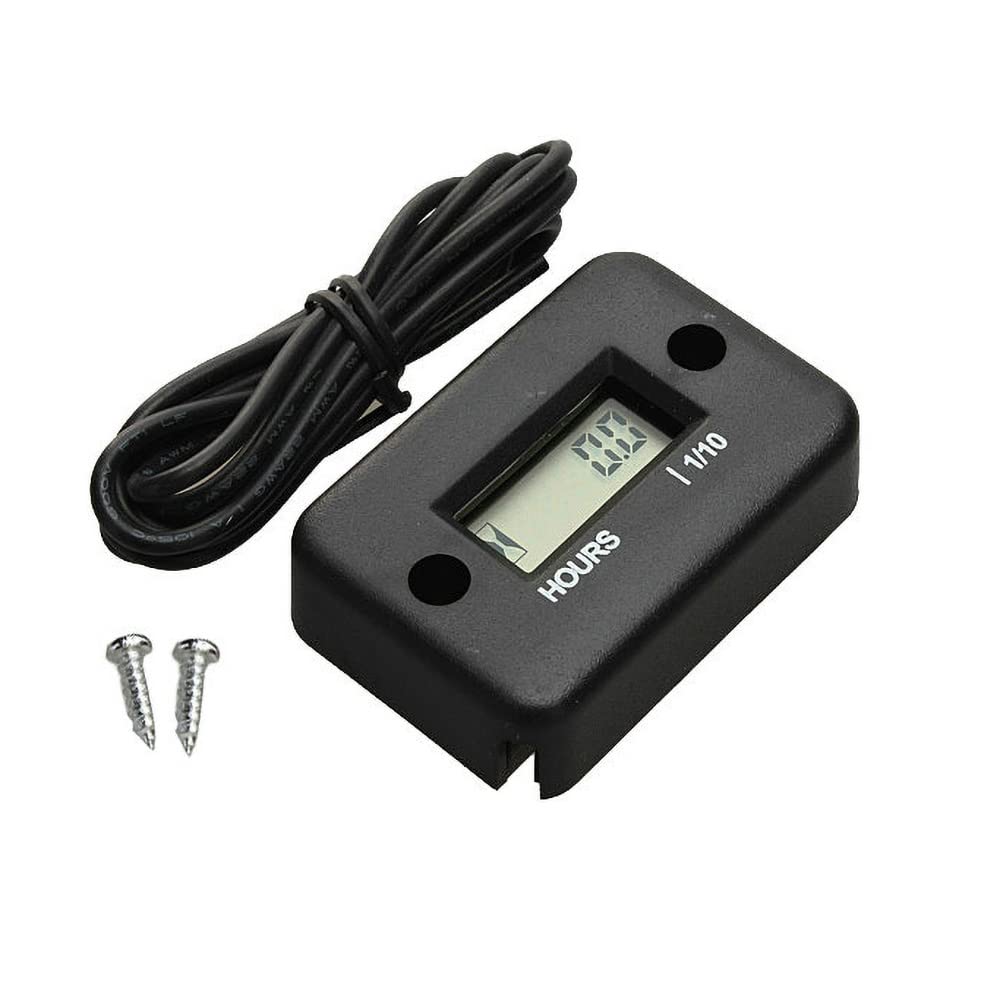 Stück Wasserdichter Lcd-digital-stundenzähler Für Fahrrad, Motorrad, Schneemobil, Motocross, Pitbike, Rasenmäher, Traktor, Lkw (schwarz)