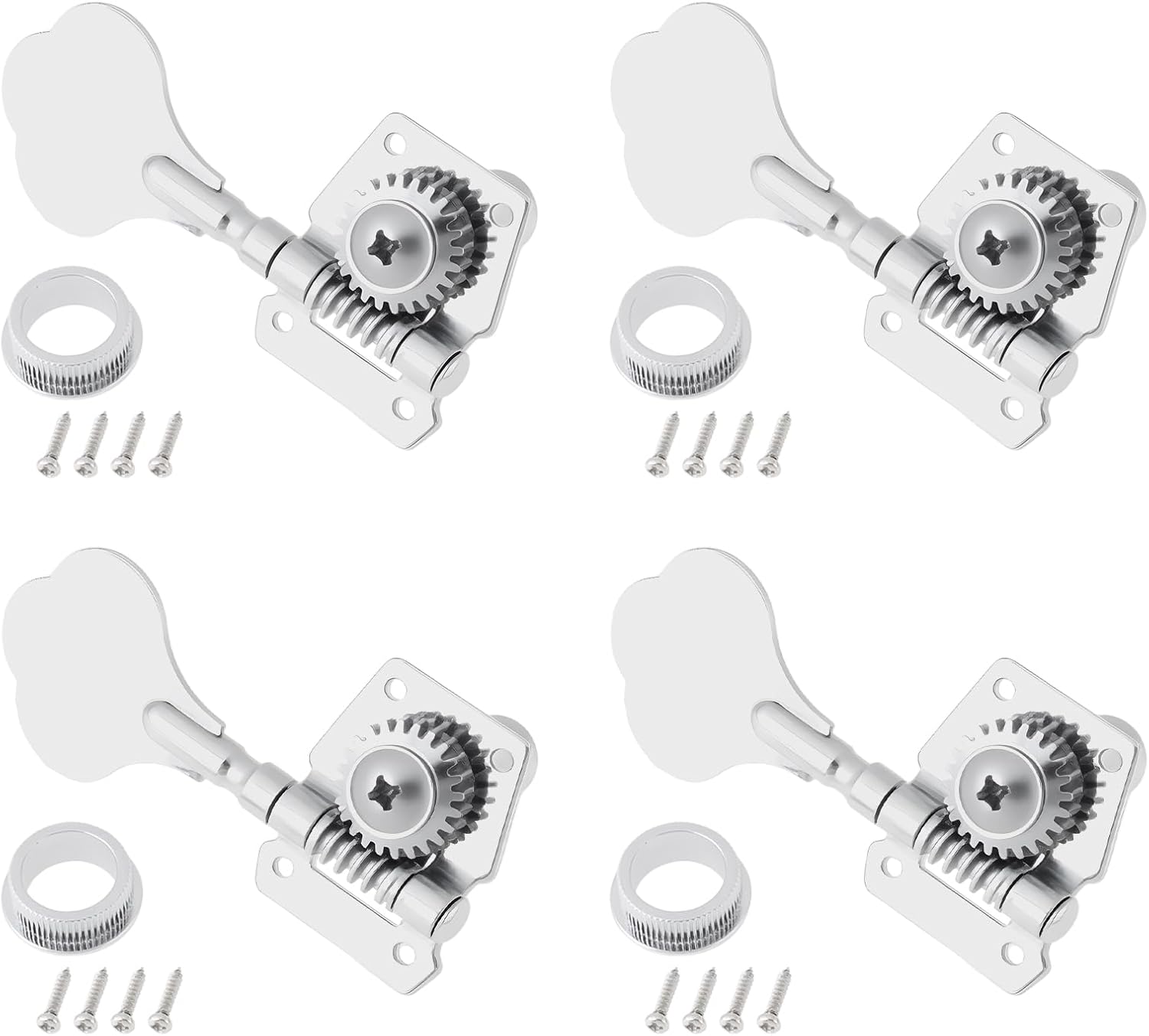 Satz Mit 4 Geradzahnigen Mechaniken Für E-bass, 14 Mm (9/16") Chrombohrungen
