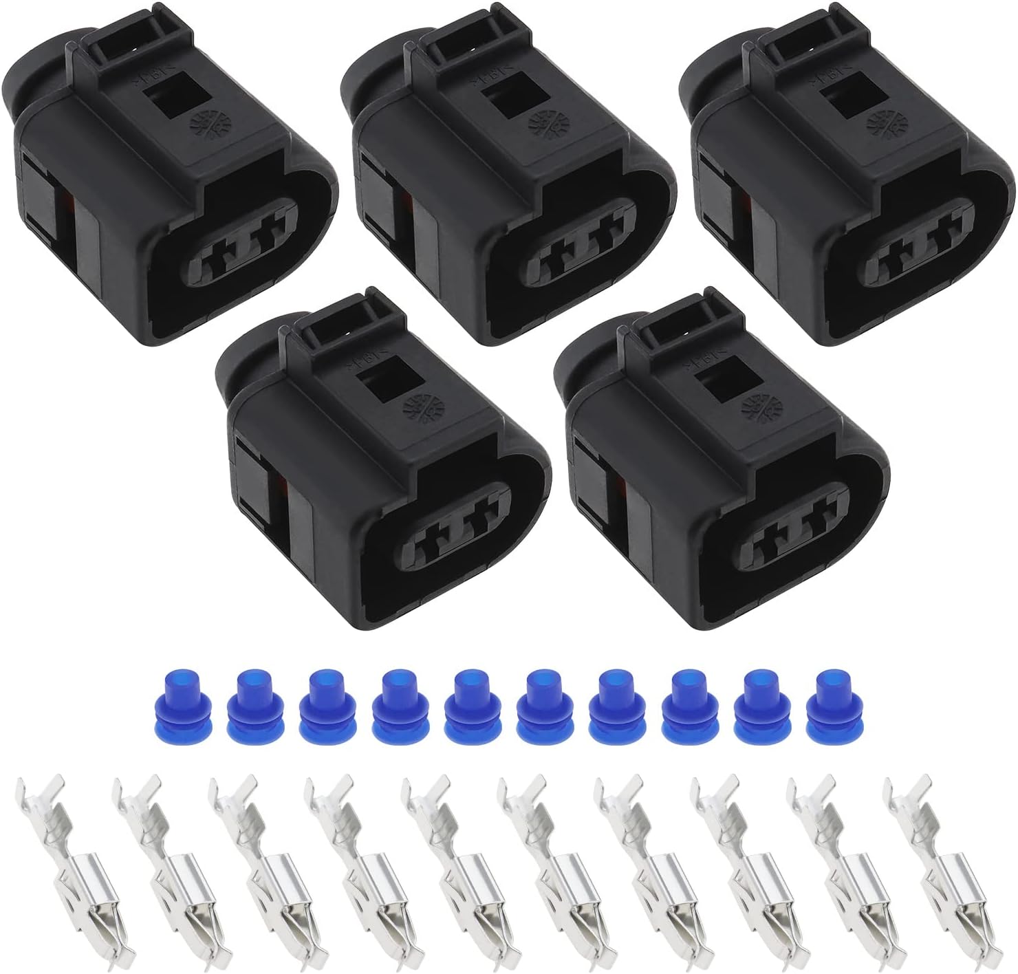 5-teiliges Nebelscheinwerfer-steckerset 1j0973722, Kompatibel Mit Vw, Audi Und Seat, 2-poliger Scheinwerferstecker