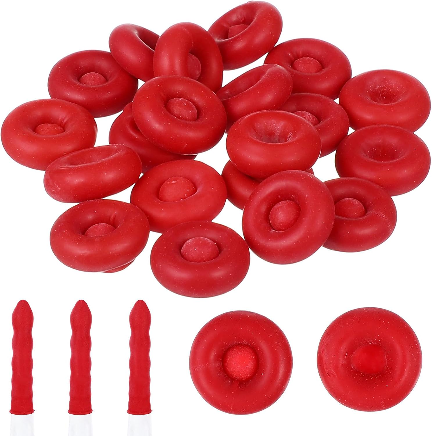 Dichtungsstopfen, 20er-packung, Flexible Und Langlebige Rote Latex-schutzstopfen, Praktisches Dichtungszubehör Für Werkstatt Und Werkzeugkasten