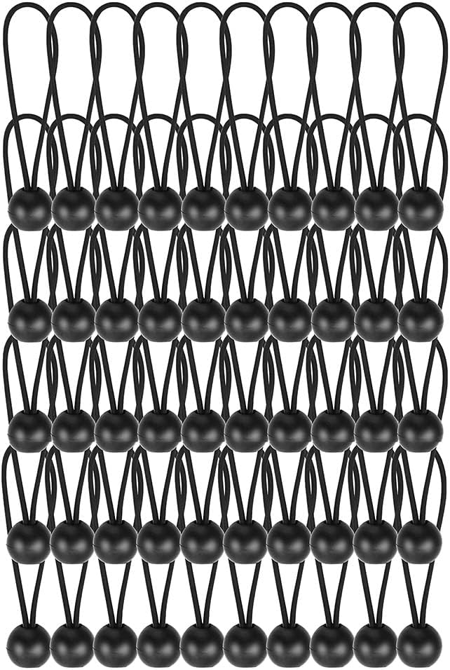 Packung Mit 50 Robusten 15,2 Cm Kugelgummiseilen Mit Schwarzen Kugeln