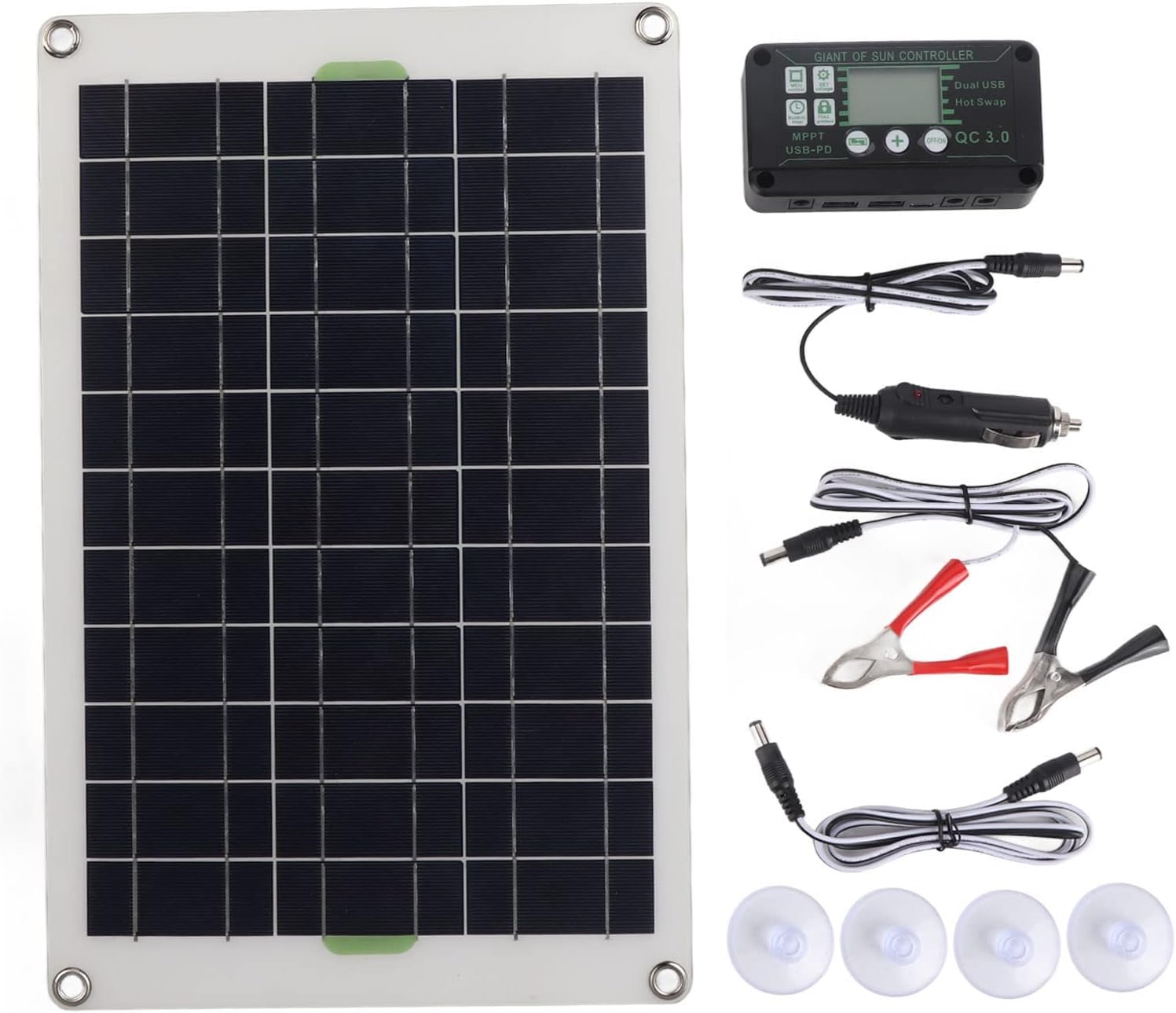 50-w-monokristallines Silizium-solarmodul, 30-a-laderegler, Solarmodul-set Für Wohnmobile Und Boote