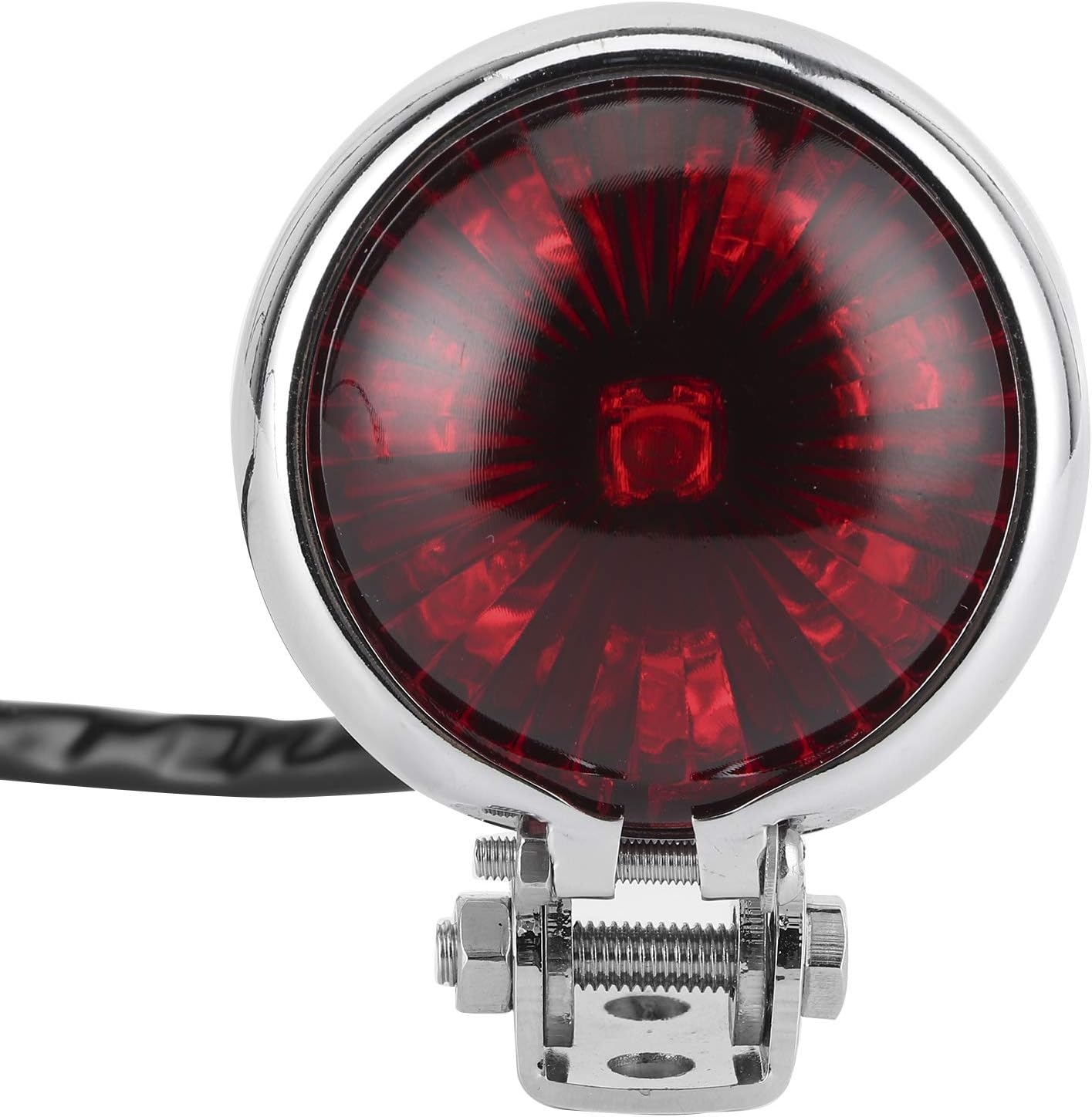 Universelles 12v Led Motorrad-rücklicht/bremslicht Mit Befestigungsschraube (rot-silbernes Gehäuse)