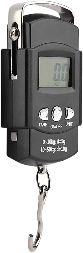 50 Kg/10 G Fischwaage, Elektronische Waage Mit Maßband, Tragbare Digitale Lcd-fischwaage Mit Maßbandhaken Für Angeltaschen, Gepäck Und Koffer
