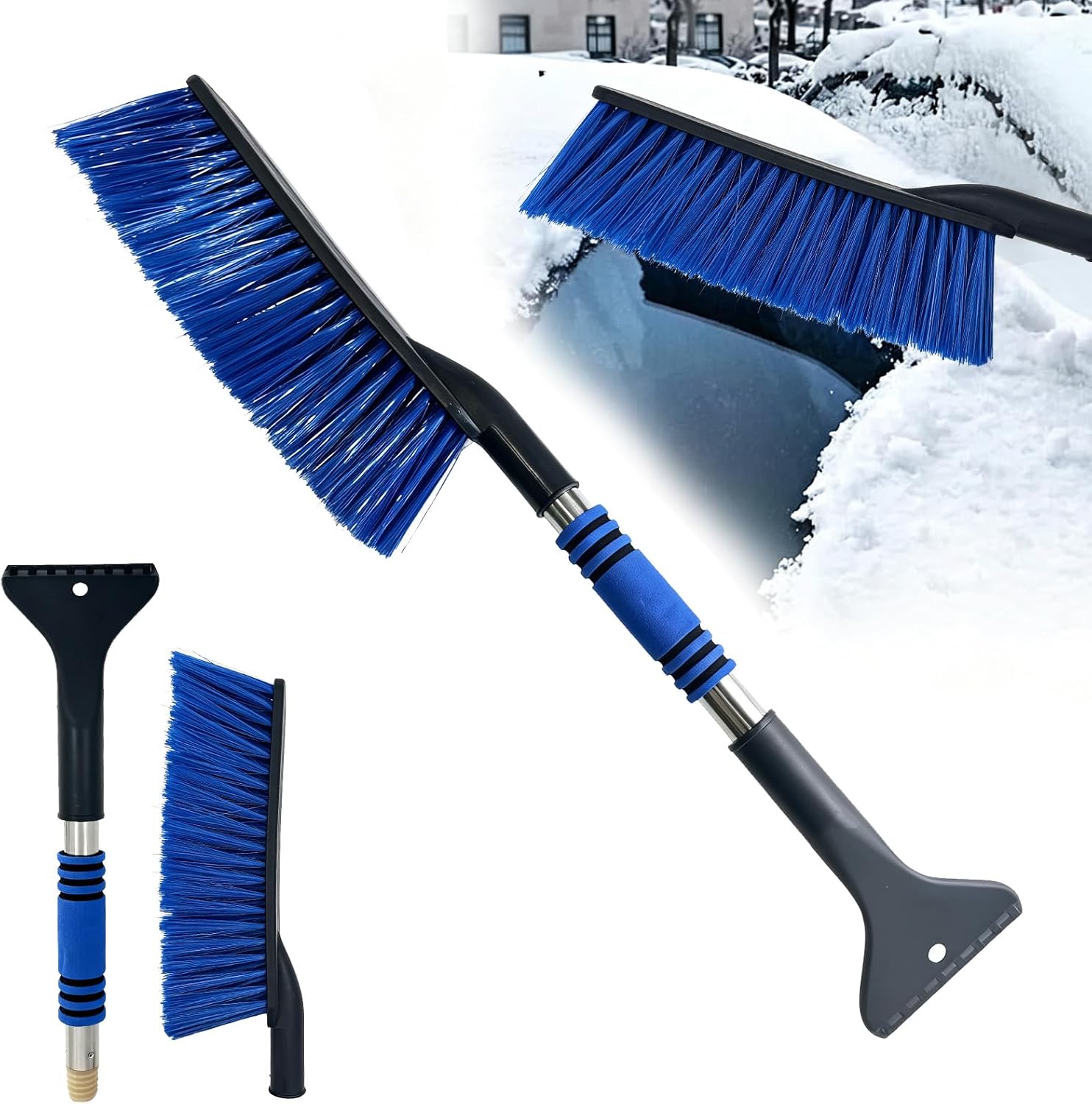 2-in-1 Auto-eiskratzer Mit Abnehmbarer Bürste Und Schneebesen