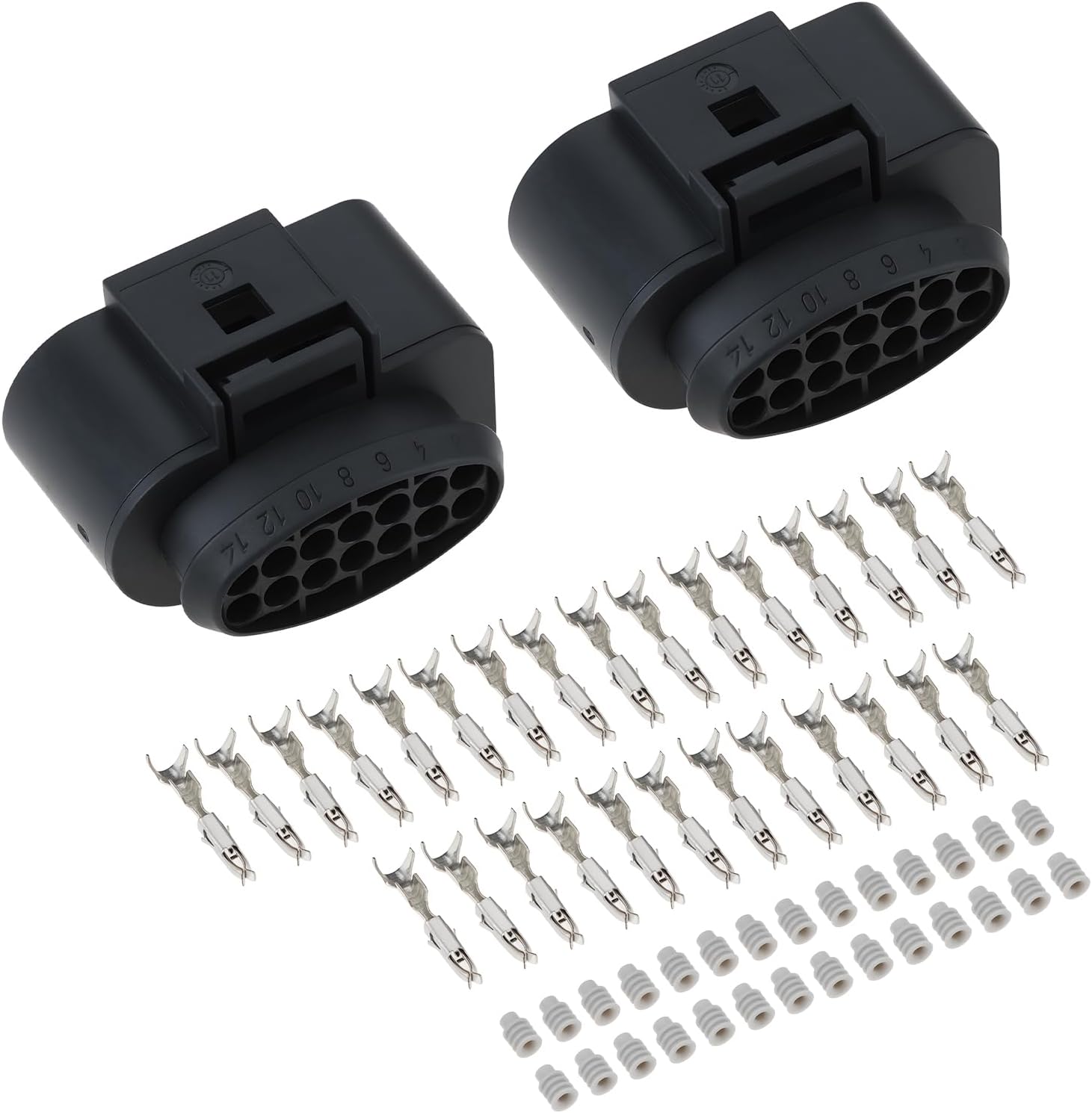 14-poliger Kfz-elektrikstecker, 2 Stück, 6x0973717, Kompatibel Mit Vw Und Audi