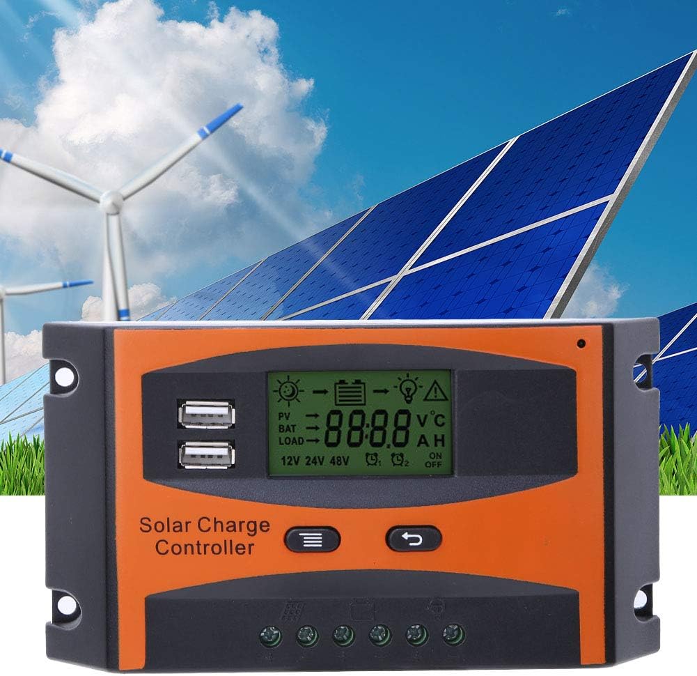 Pwm-solarladeregler – 20-a-12-v/24-v-solarpanel-regler Mit Lcd-display, Zwei Usb-anschlüssen Und Erweiterten Funktionen Für Effizientes Laden Von Batterien.