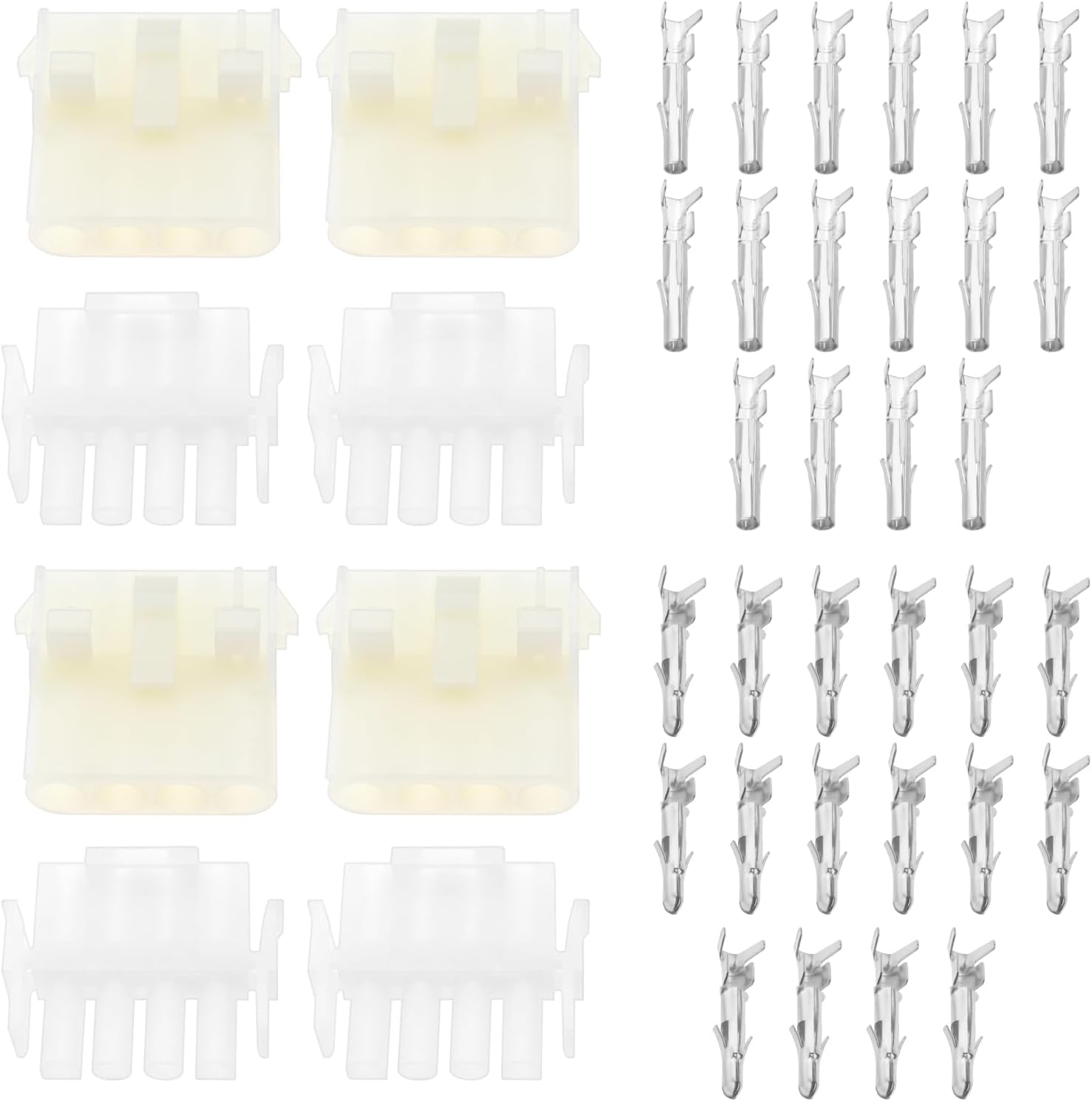 4 Sätze 4-poliger Kfz-kabelverbinder, Kfz-elektrik-steckverbinder-set 350780-1 350779-4, Anschlusskasten, Weiß
