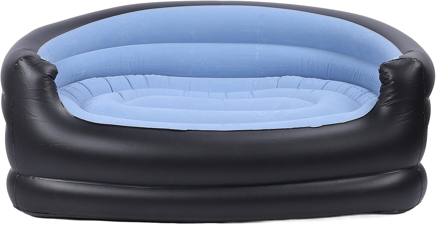 Aufblasbarer Pvc-stuhl, Wasserdicht, Bequem, Tragbar, Aufblasbares Sofa, Braun (blau)