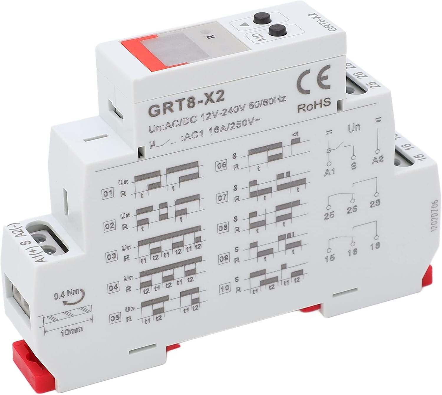 Digitaler Abs-zeitverzögerungsrelais-controller, Einstellbare Verzögerung Von 0,1 Sekunden Bis 99 Tagen, Ac/dc 12 V Bis 240 V, Rote Anzeige, Kompakte Bauweise Für Maschinensteuerung