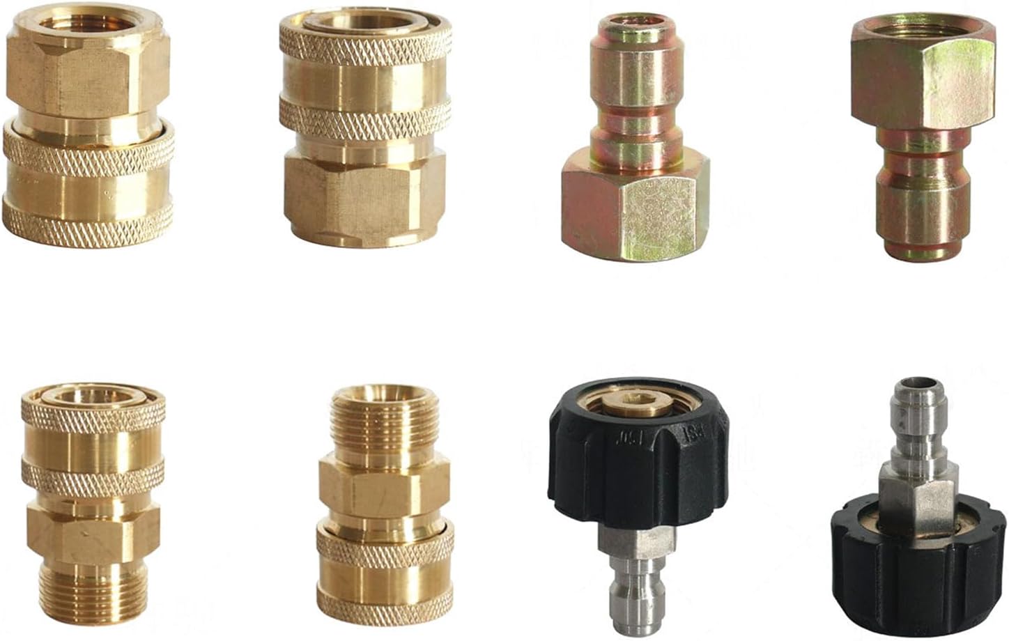 8-teiliges Schnellkupplungsset Aus Messing Für Hochdruckreiniger, Universelle 3/8-zoll-adapter Für Die Autowäsche, Auslaufsichere Anschlüsse, Zubehör Für Hochdruckreiniger