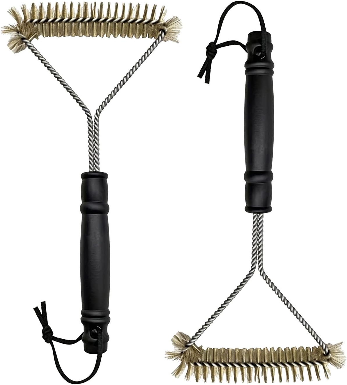 Set Mit 2 Messing-reinigungsbürsten, 30,5 Cm, Mit Dreieckigen Bürstenköpfen Für Grillroste, Gusseisengrills, Gasgrills, Holzkohlegrills, Kugelgrills Und