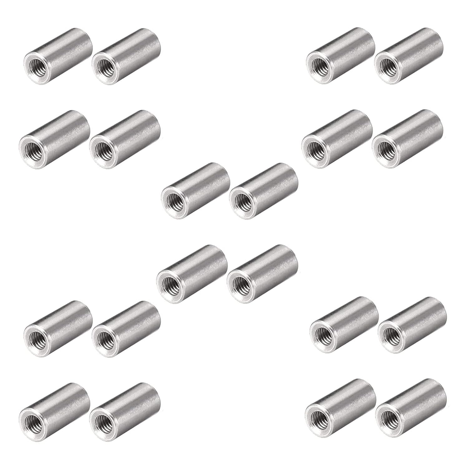 Packung Mit 20 M4 6 X 10 Mm Edelstahl-rundmuttern (304) – Lange Rundmuttern – Innengewinde – Tiefe Rundmuttern