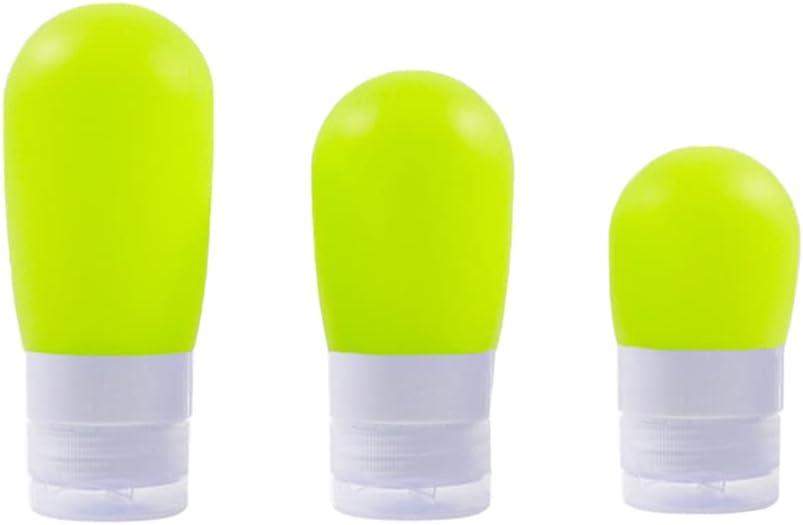 Set Mit 3 Silikon-reiseflaschen – 3 Größen – Für Flüssiges Shampoo Und Duschgel (38 Ml, 60 Ml, 80 Ml), Grün