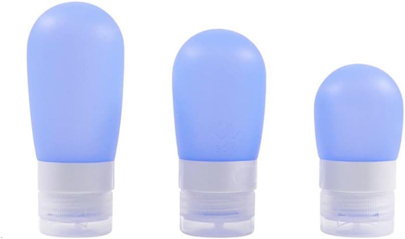Set Mit 3 Silikon-reiseflaschen – 3 Größen – Für Flüssiges Shampoo Und Duschgel (38 Ml, 60 Ml, 80 Ml), Blau
