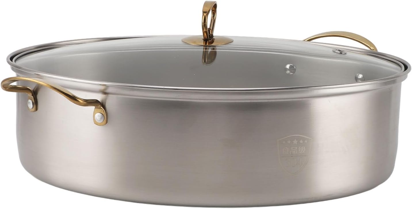 Fischtopf Aus Edelstahl 304, Dickwandig, Oval, Vielseitig Verwendbar, Mit Ständer, Keramikpfanne, Dorntopf, 15,2 Zoll Ovales Kochgeschirr-set, Vielseitig Verwendbar