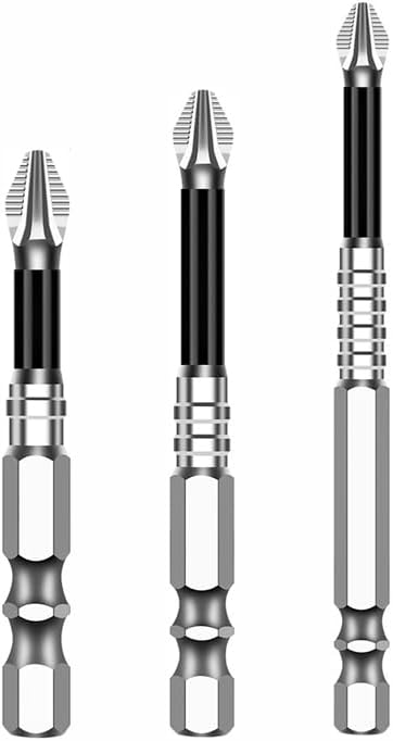 Set Universeller, Präzisionsgefertigter, Rutschfester Magnetischer Schraubendreherbits Für Die Meisten Bohrmaschinen Und Schlagschrauber: 50 Mm + 70 Mm + 90 Mm