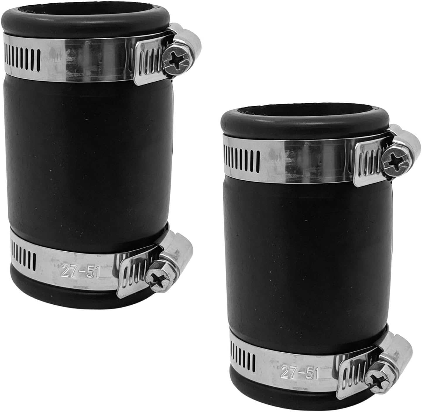 Set Aus 2 Flexiblen Schlauchverbindern, Schlaucharmaturen, Gummimanschette Ø 40 Mm, Schlaucharmaturen Für Kanalventilatoren, Kohlefilter, Starre Schläuche, Stahlrohre