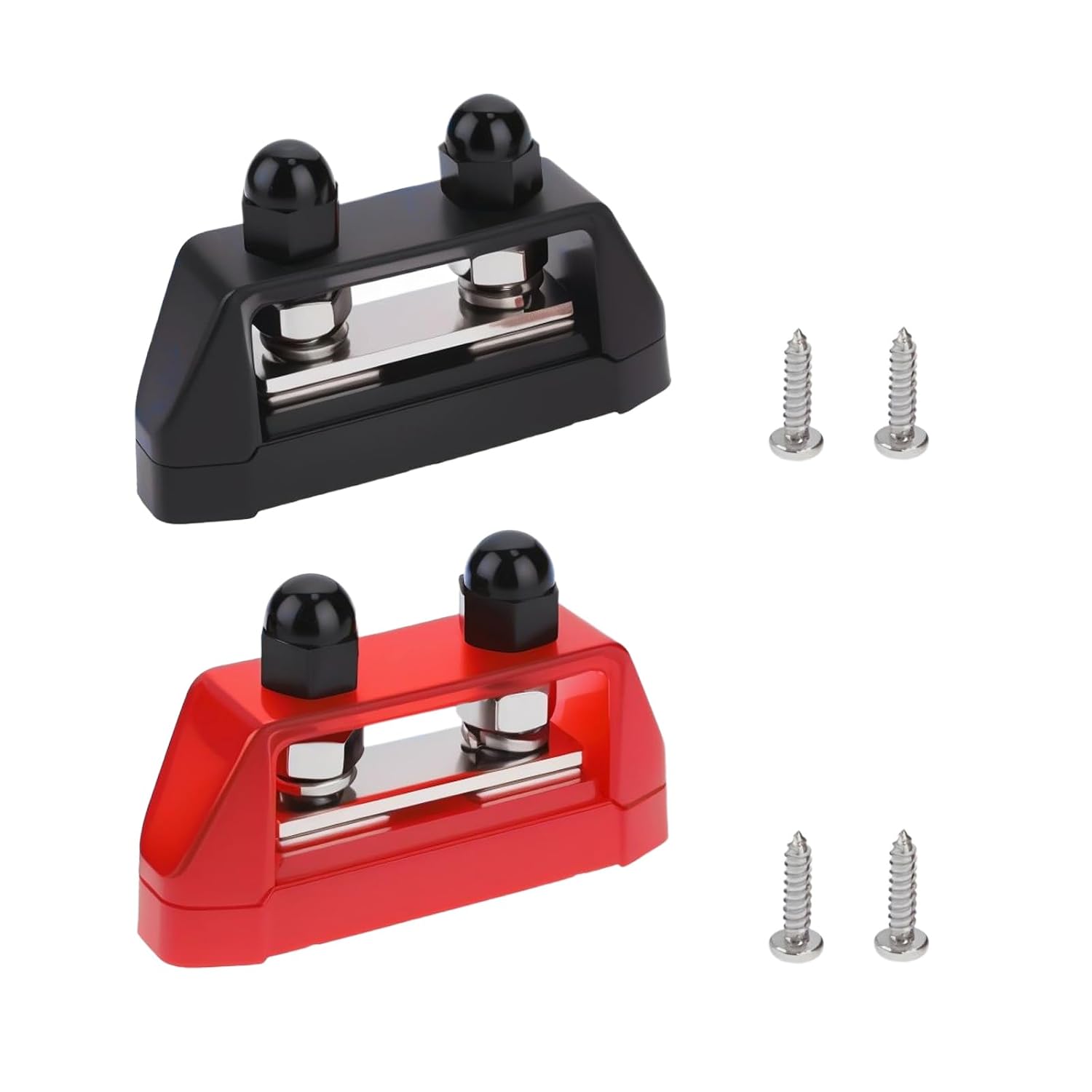 Set Aus 2 M8-doppelbolzen-stromverteilerleisten (5/16"), Stromverteilerblock, Doppelbolzen-stromverteilerleiste, Klemmenblock Mit Schraube Für Anwendungen In Der Automobil-, Schiffs- Und Bootsbranche,