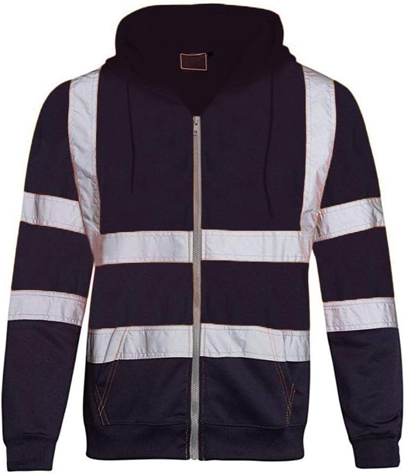 Herren-fleecejacke Mit Kapuze Und Reflektorstreifen – Langärmliges Sweatshirt Für Frühling Und Herbst – Lässige Alltagskleidung – Schwarz, Gelb, Grün, Orange – Hochwertige Jacke