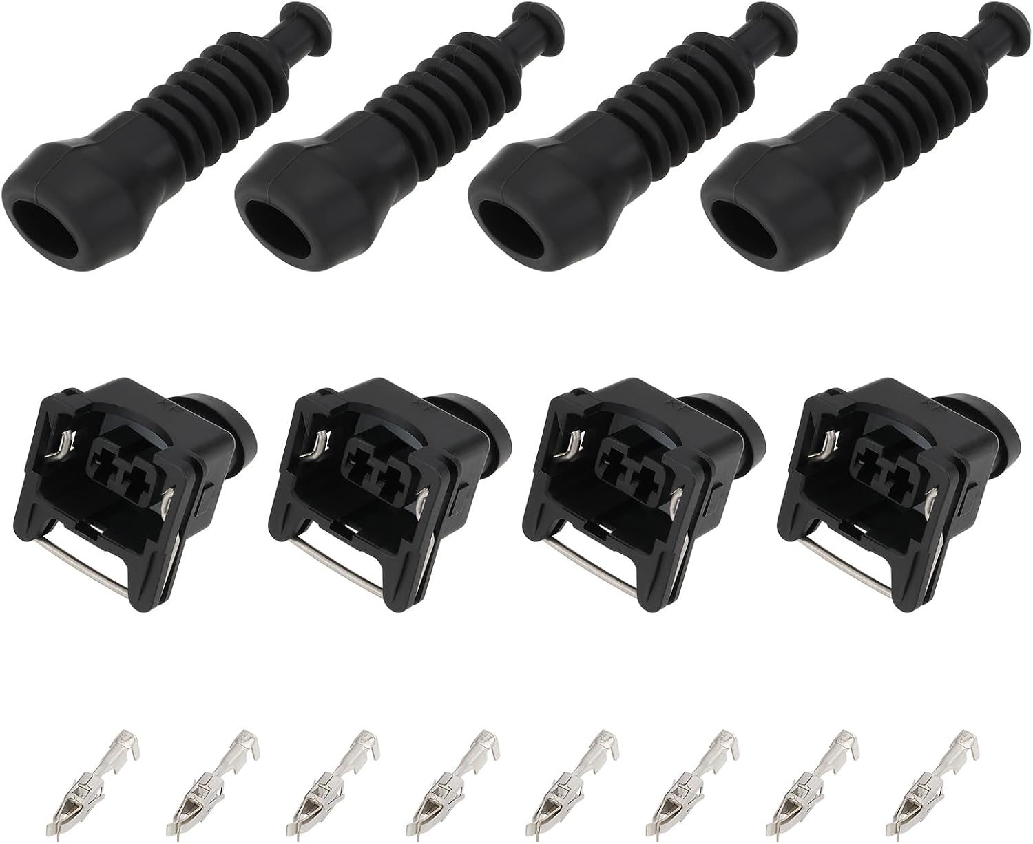 4-teiliges Kfz-reparaturset, 2-polige Jpt-steckerbuchse 828657 828657-3, 0,50 Mm² – 1,00 Mm² Verdrehsicherung, Schwarzer Kfz-tankverschluss