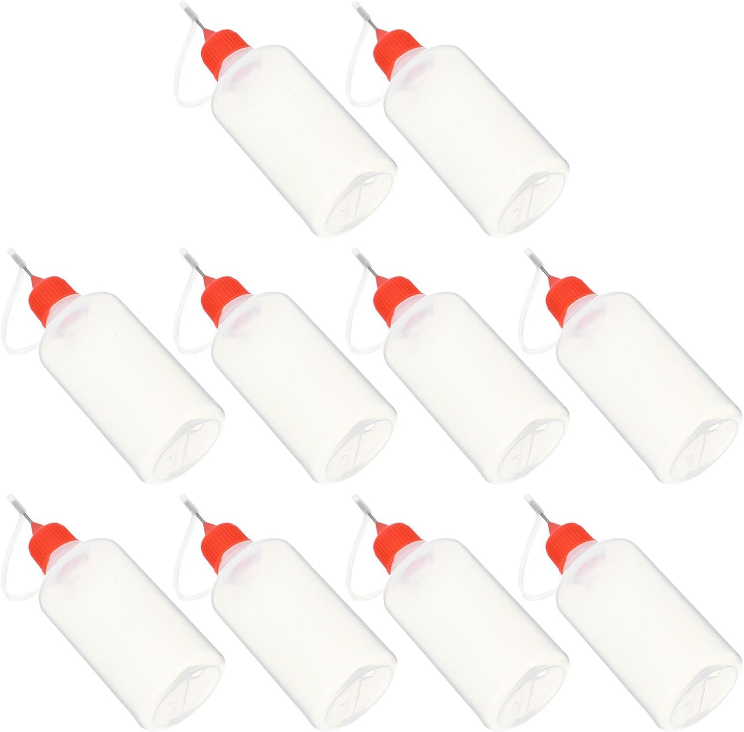10er-pack Rote 50-ml-klebstoffspenderflaschen Mit Nadelspitze Für Diy-projekte, Aus Kunststoff Und Edelstahl, Präzise Und Einfach Zu Verwenden