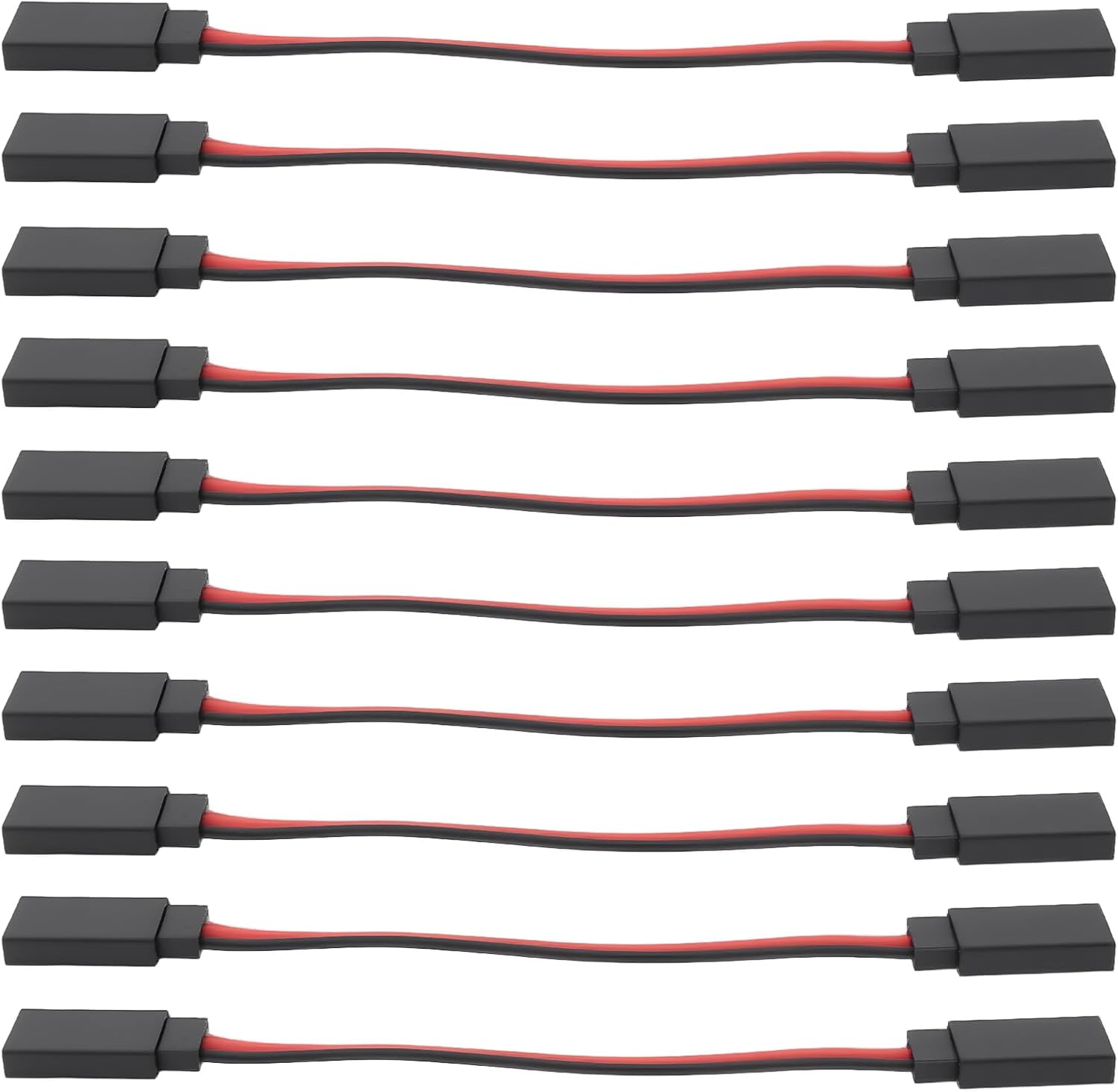 10 Stück Buchse-zu-buchse-verlängerungskabel, Kompatibel Mit Futaba Jr-stecker Für Servo-verlängerungsverbindungen, 10 Cm