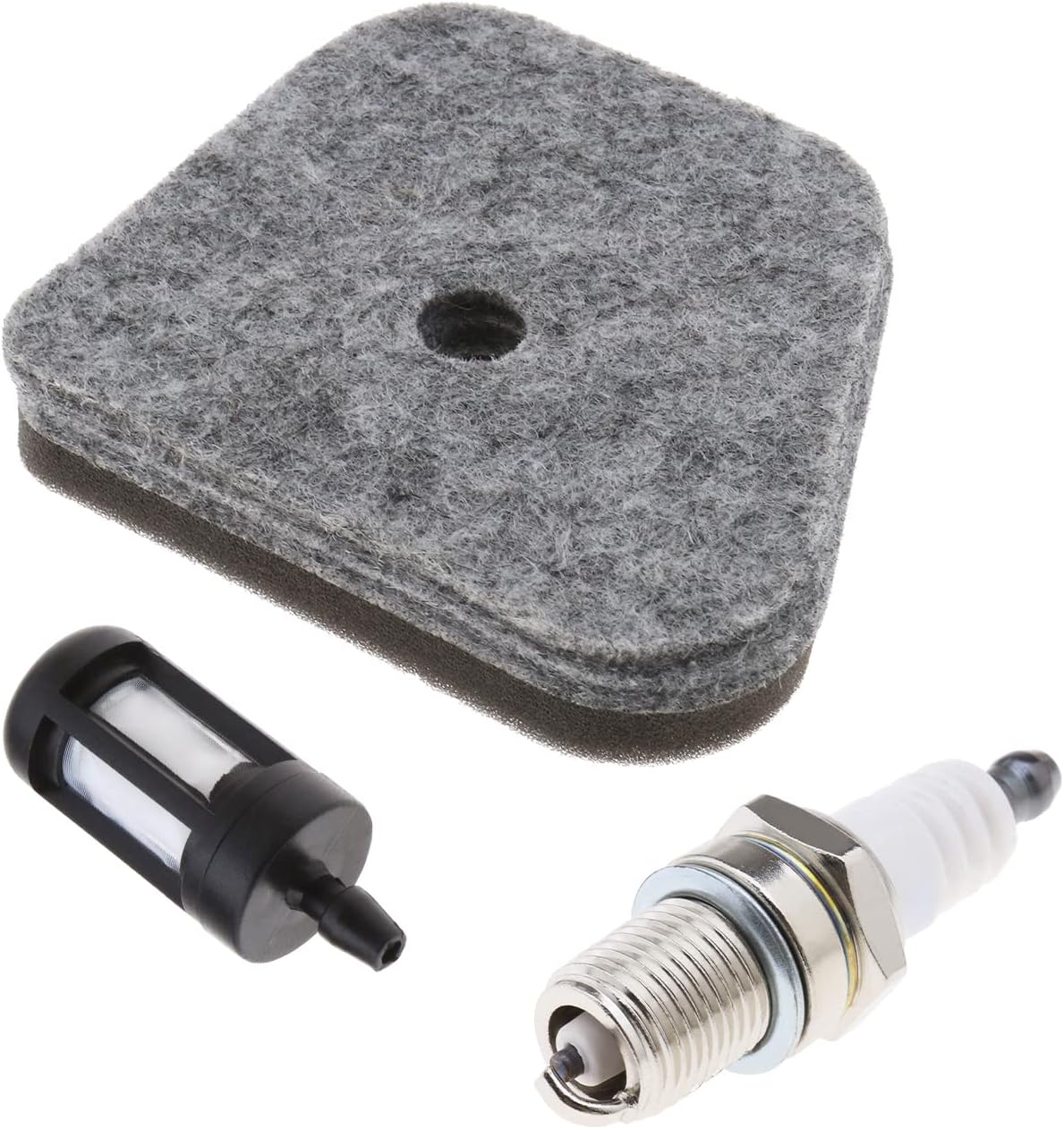 3-teiliges Set Luftfilter, Zündkerzen, Kraftstofffilter Cmr6h 4180 120 1800 0000 350 3502, Kompatibel Mit Stihl Rasenmähern Km90, Km90r, Km100, Km100r, Km130, Km130r Und Fs90