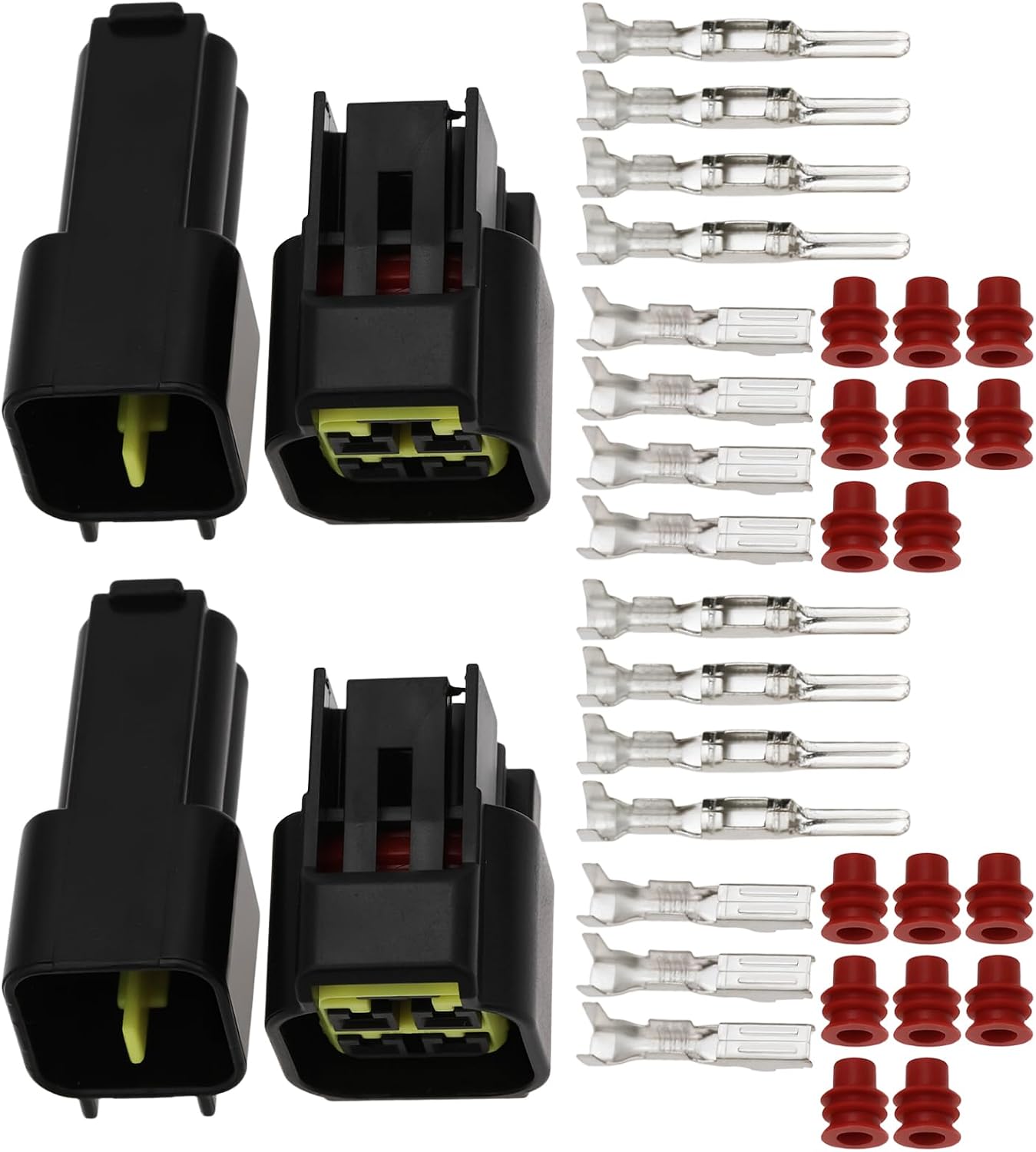 Packung Mit 5 Wasserdichten 4-poligen Steckverbindern, Kompatibel Mit Furukawa Fw-c-4f-b Und Fw-c-4m-b