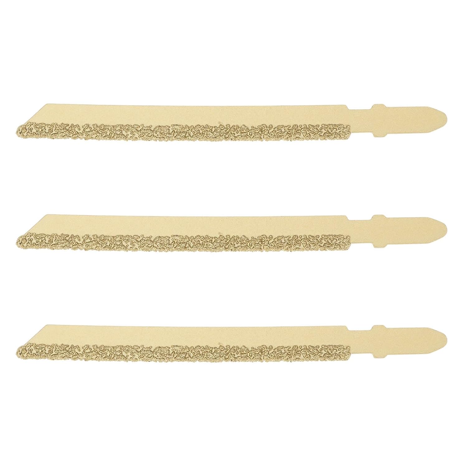 Set Mit 3 Gelöteten Diamant-stichsägeblättern, 100 Mm, Körnung 46. Geeignet Für Marmor, Stein, Granit Und Keramikfliesen.
